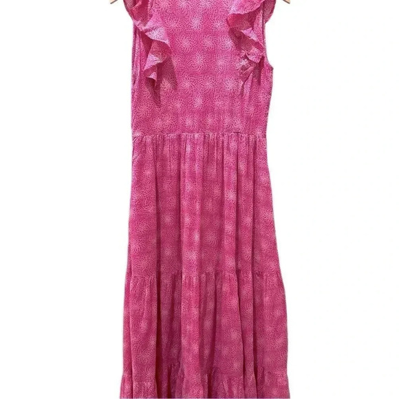 Banjanan Orion Maxi Dress Petal Power Fuchsia Floral Cotton Voile Bohemi… - Picture 9 of 16